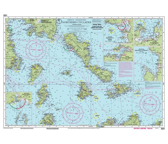 Carta Nautica G31 Cícladas Septentrionales (Norte) Imray