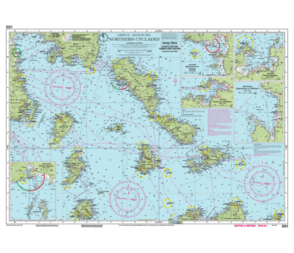 Carta Nautica G31 Cícladas Septentrionales (Norte) Imray