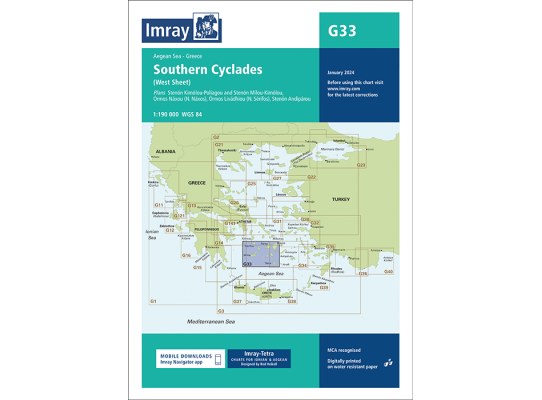 Imray Carta Náutica G33 Cícladas Meridionales - Hoja Oeste