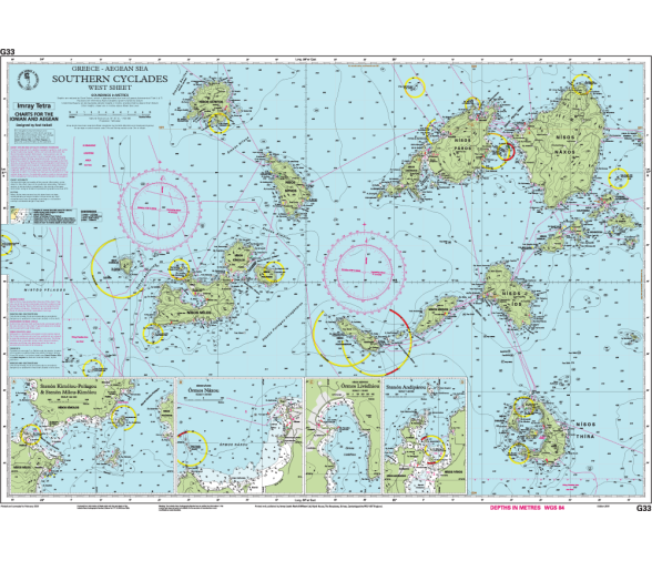 Carta Nautica G33 Cícladas Meridionales - Hoja Oeste (Carta Imray)