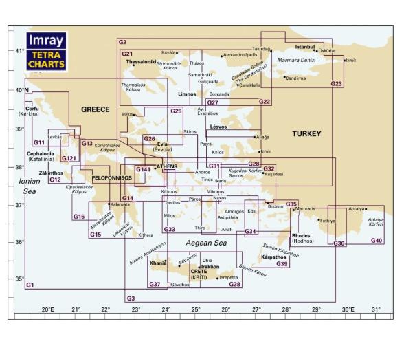 Carta Nautica G33 Cícladas Meridionales - Hoja Oeste (Carta Imray)