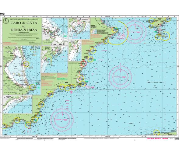Carta Nautica M12 Cabo de Gata-Denia e Ibiza Imray