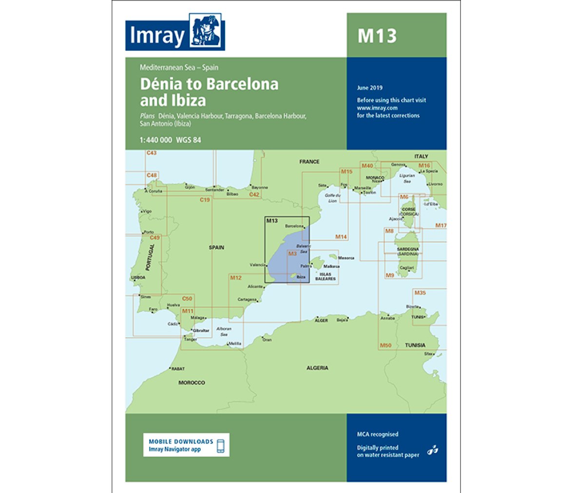 Imray Carta Nautica M13 Denia-Barcelona e Ibiza