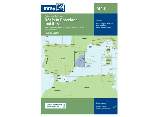 Imray Carta Nautica M13 Denia-Barcelona e Ibiza