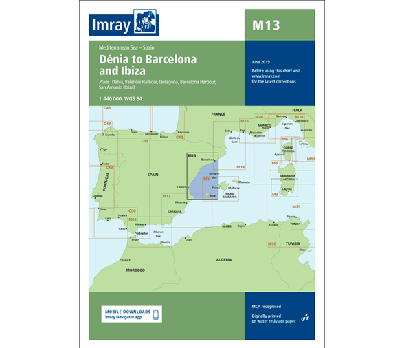 Carta Nautica M13 Denia-Barcelona e Ibiza Imray