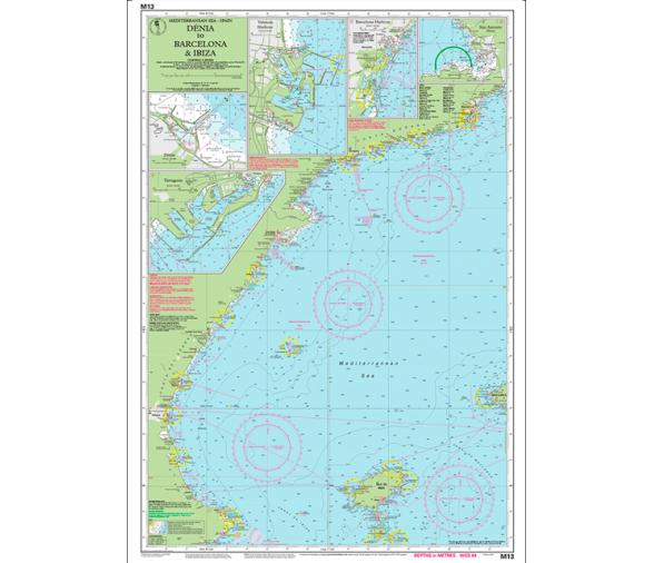 Carta Nautica M13 Denia-Barcelona e Ibiza Imray