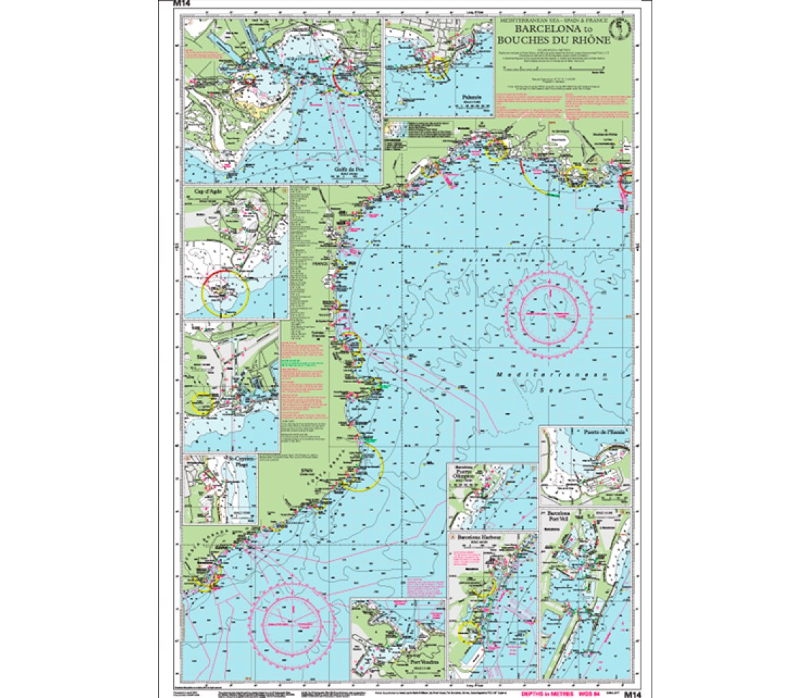 Imray Carta Nautica M14 Barcelona-Bocas del Rodano