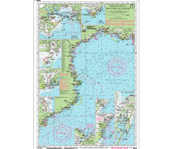 Carta Nautica M14 Barcelona-Bocas del Rodano Imray