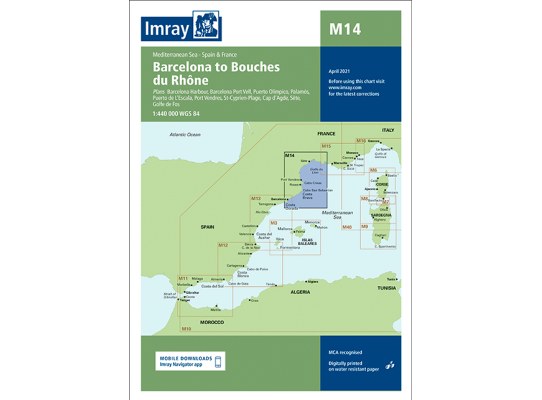 Imray Carta Nautica M14 Barcelona-Bocas del Rodano