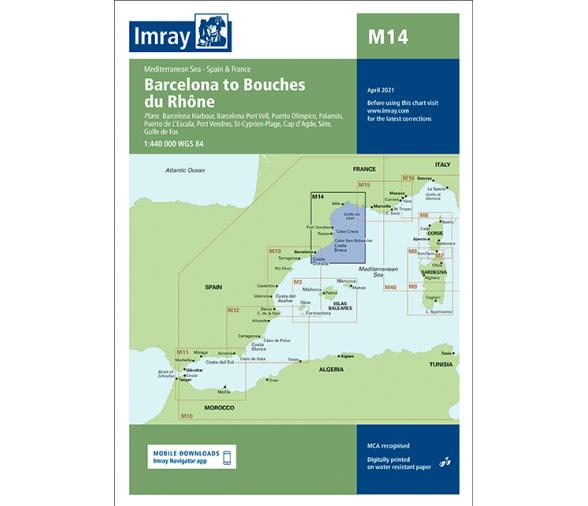 Carta Nautica M14 Barcelona-Bocas del Rodano Imray