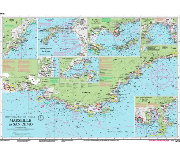 Carta Nautica M15 Marsella-Genova-Calvi Imray