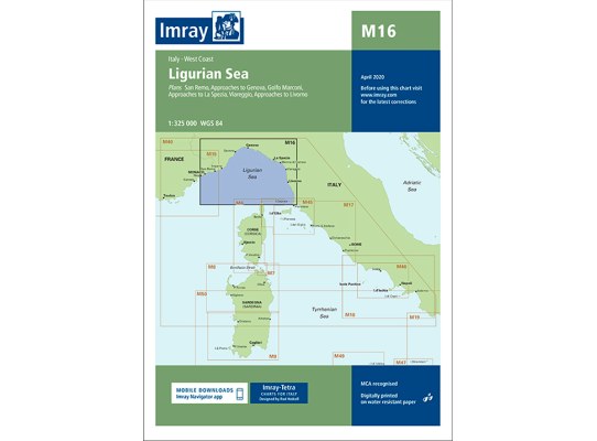 Imray Carta Nautica M16 Mar de Liguria-Monaco-Livorno