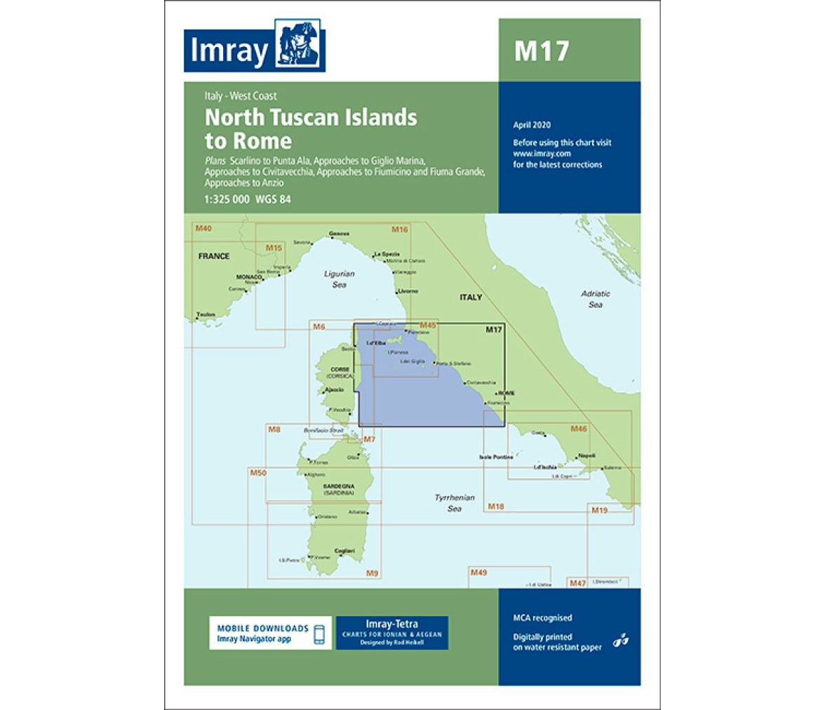 Imray Carta Nautica M17 Islas Toscana-Roma