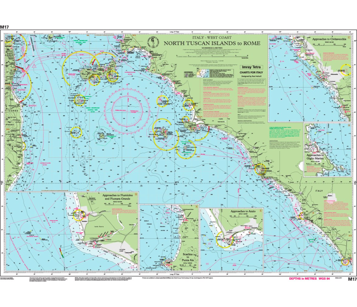Imray Carta Nautica M17 Islas Toscana-Roma