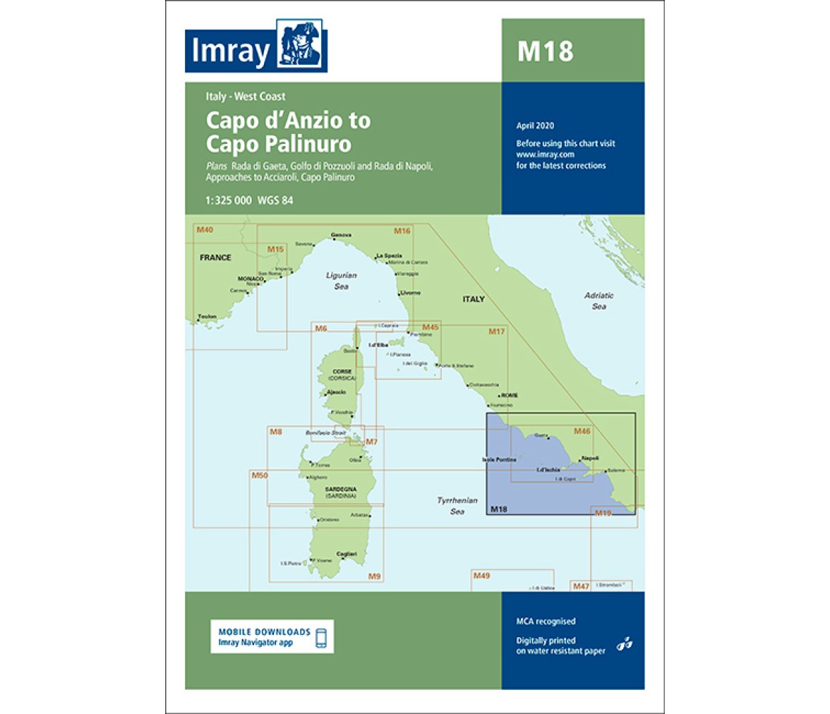 Imray Carta Nautica M18 Anzio-Cabo Palinuro
