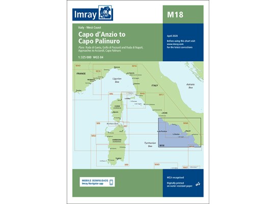 Imray Carta Nautica M18 Anzio-Cabo Palinuro