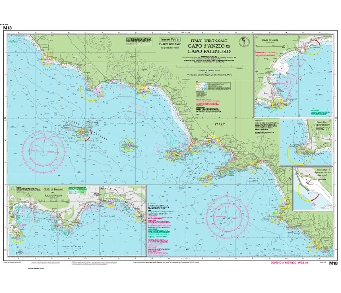 Imray Carta Nautica M18 Anzio-Cabo Palinuro