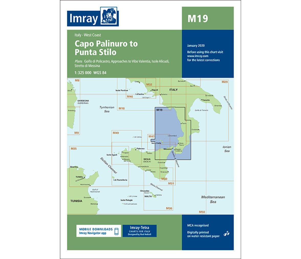 Imray Carta Nautica M19 Cabo Palinuro-Punta Stilo