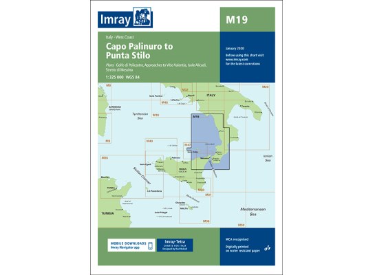 Imray Carta Nautica M19 Cabo Palinuro-Punta Stilo