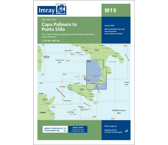 Carta Nautica M19 Cabo Palinuro-Punta Stilo Imray