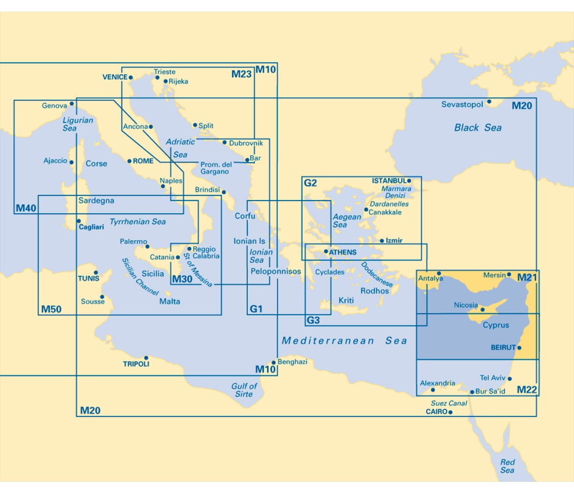 Imray Carta Nautica M21 Costa Sur de Turquia-Siria-Libano-Chipre