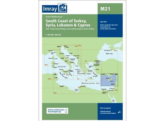 Imray Carta Nautica M21 Costa Sur de Turquia-Siria-Libano-Chipre