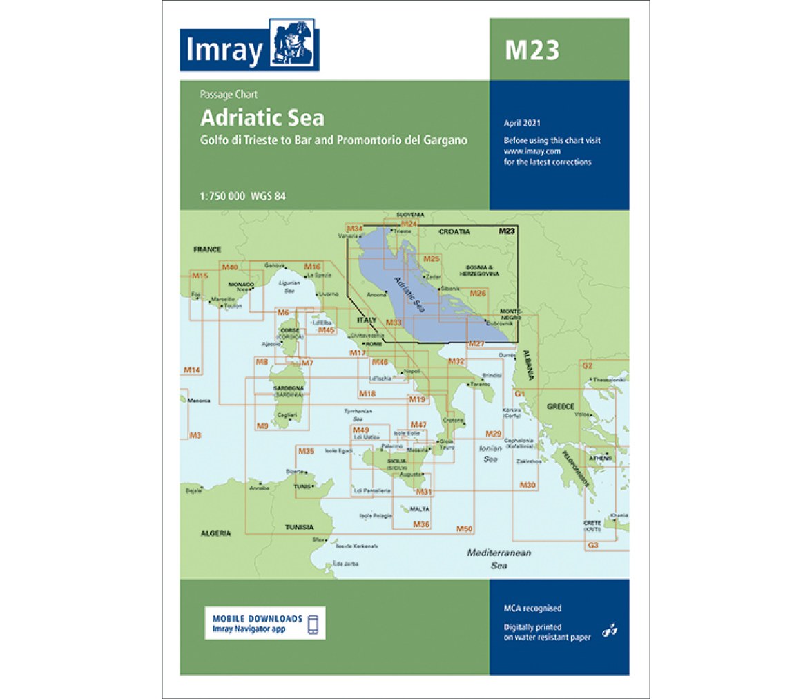 Imray Carta Nautica M23 Mar Adriatico