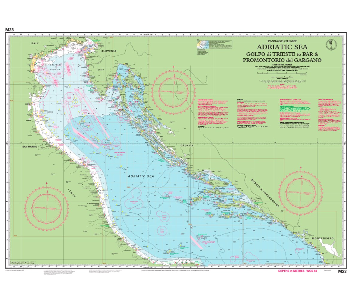 Imray Carta Nautica M23 Mar Adriatico