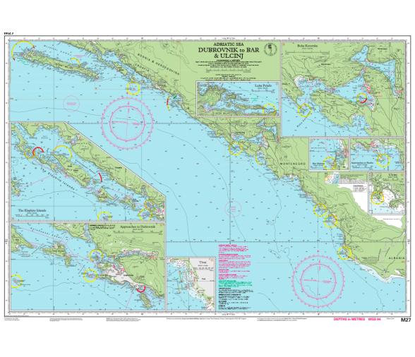 Carta Nautica M27 Dubrovnik - Bar y Ulcinj Imray