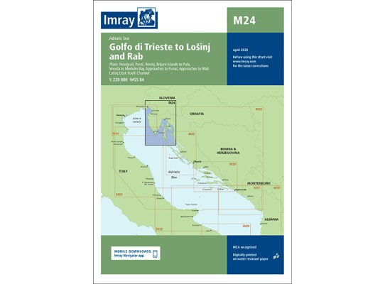 Imray Carta Náutica M24 Golfo de Trieste-Islas Mali Losinj y Rab