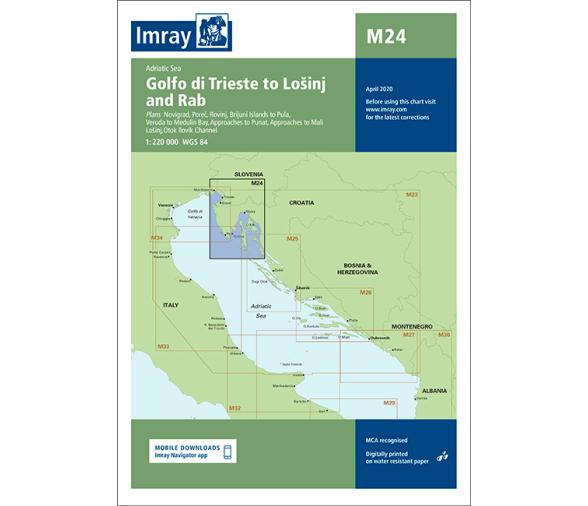 Carta Nautica M24 Golfo de Trieste-Islas Mali Losinj y Rab Imray