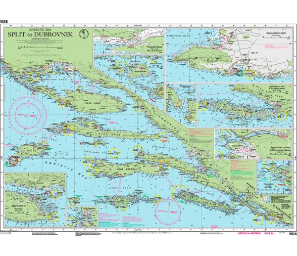 Carta Nautica M26 Split-Dubrovnik Imray