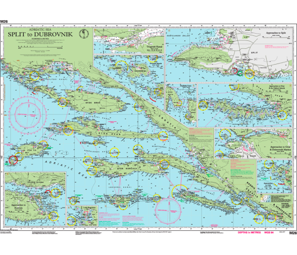 Carta Nautica M26 Split-Dubrovnik Imray