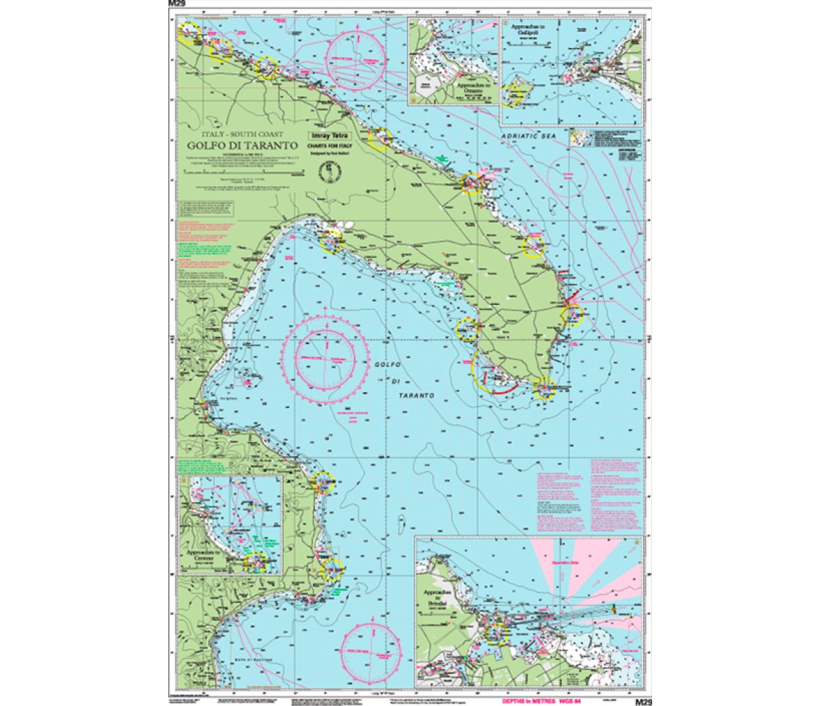 Imray Carta Náutica M29 Golfo de Tarento