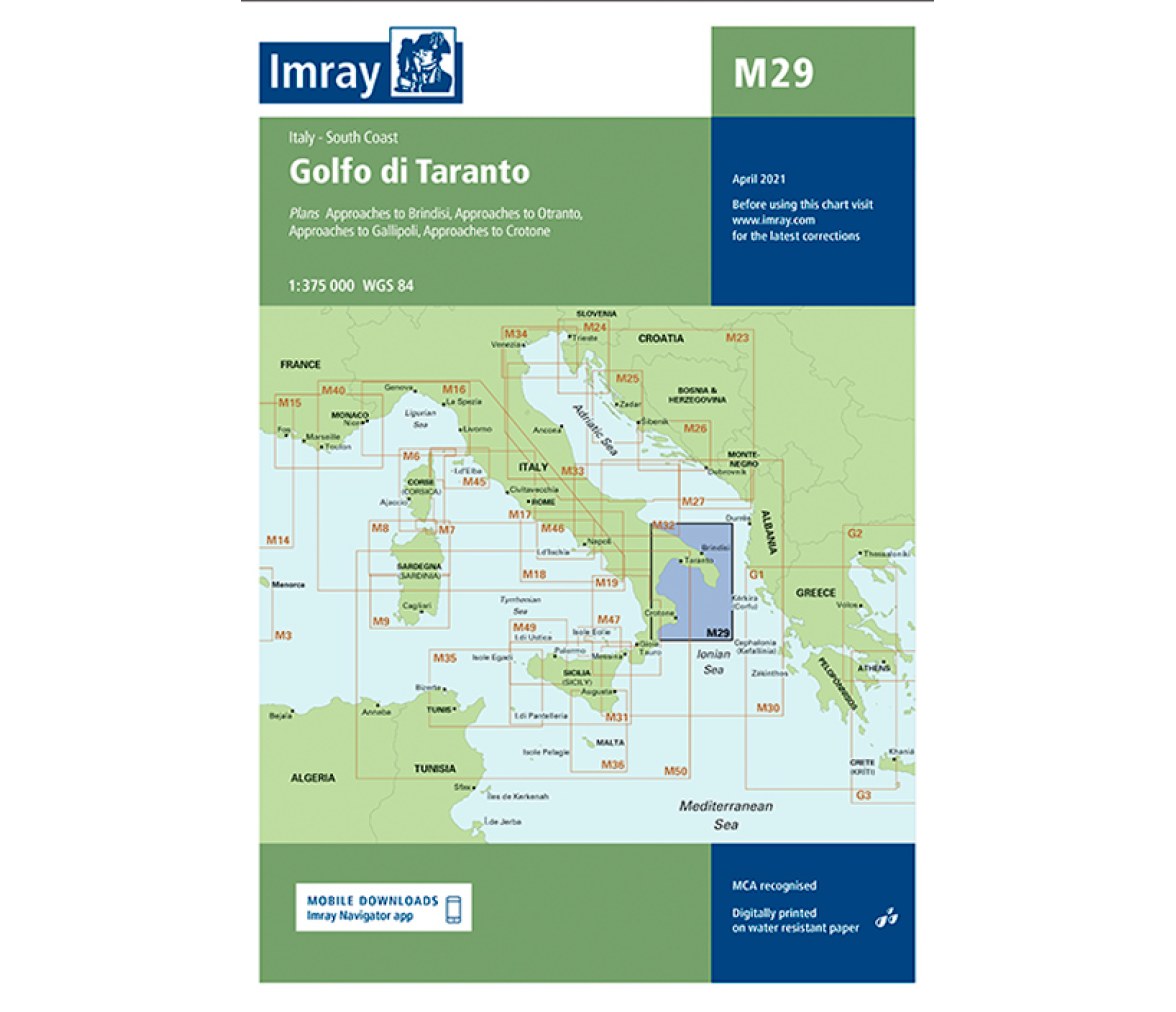 Imray Carta Náutica M29 Golfo de Tarento