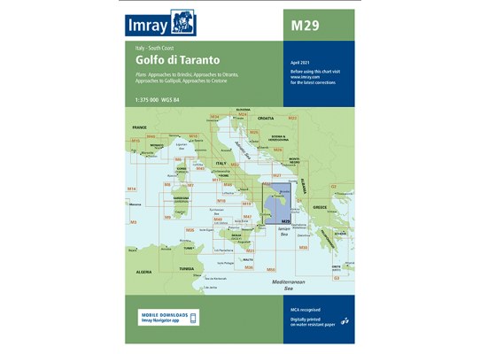 Imray Carta Náutica M29 Golfo de Tarento