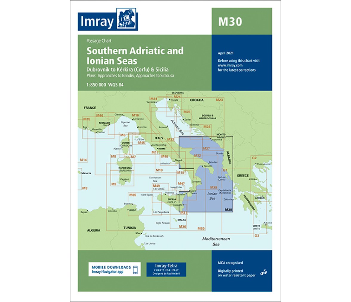 Imray Carta Náutica M30 Adriático Sur y Jónico