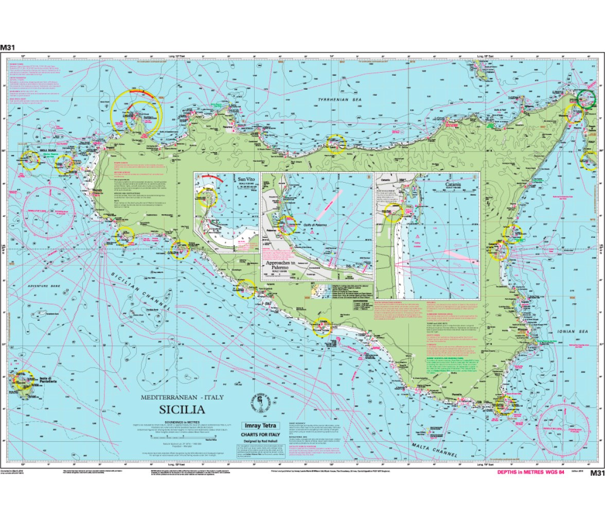 Imray Carta Náutica M31 Sicilia