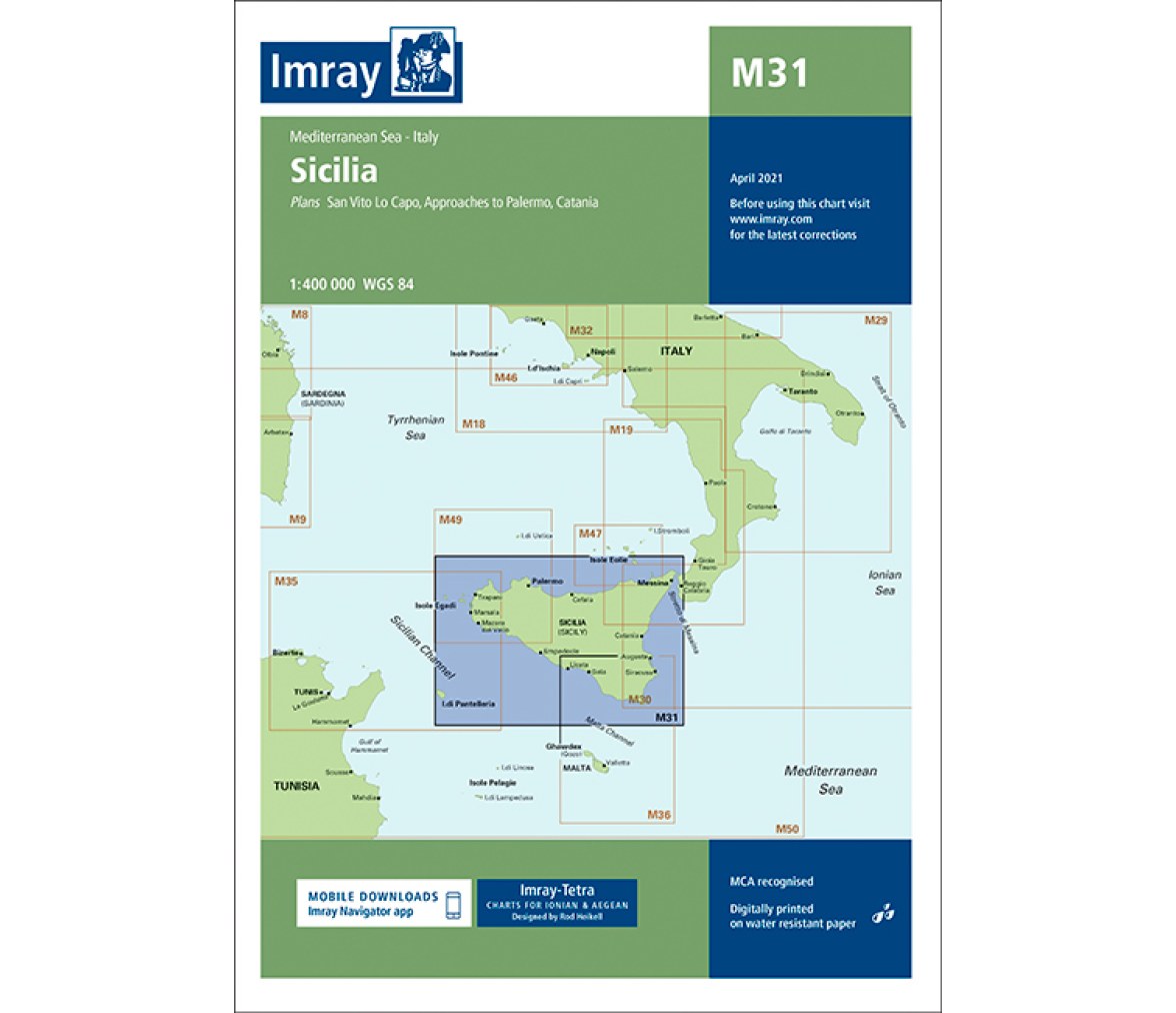Imray Carta Náutica M31 Sicilia
