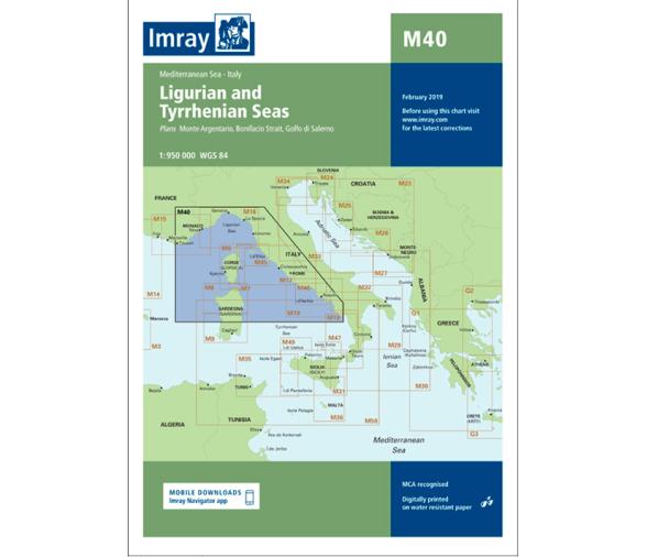 Carta Nautica M40 Mares de Liguria y Tirreno Imray