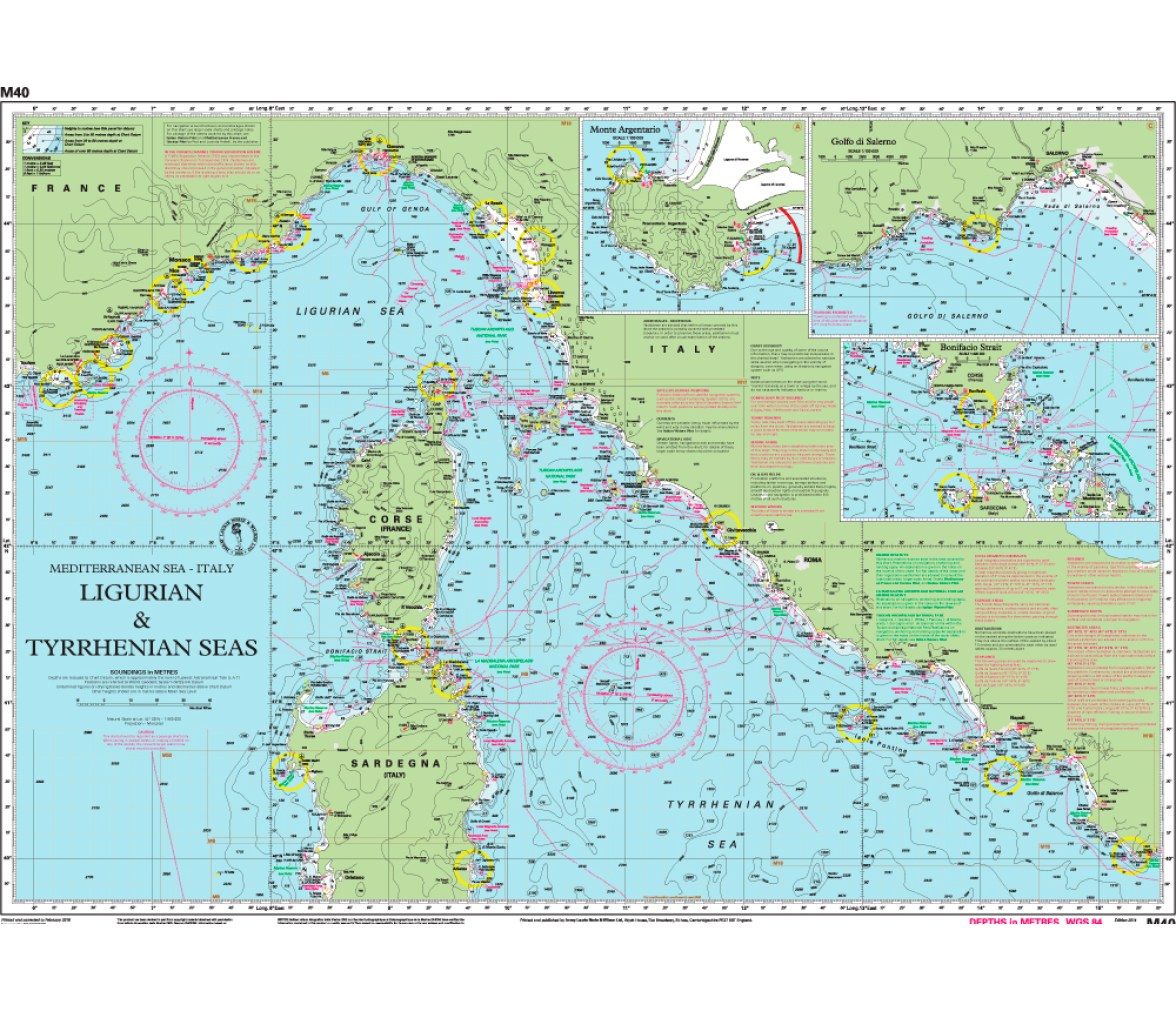 Imray Carta Nautica M40 Mares de Liguria y Tirreno