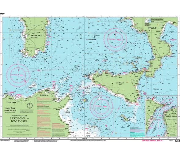 Carta Nautica M50 Cerdeña-Mar Jonico Imray