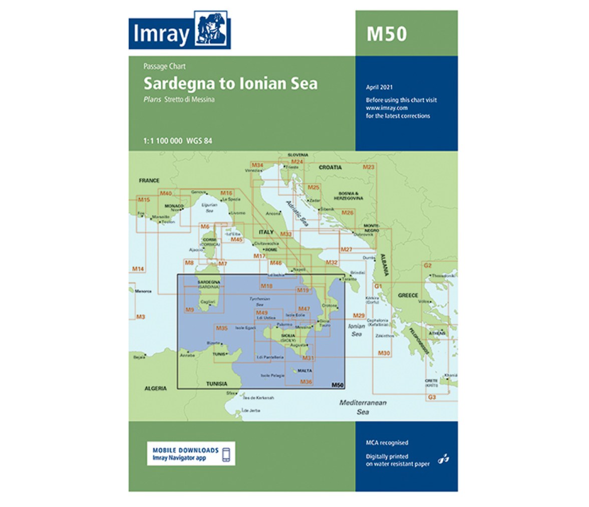 Imray Carta Nautica M50 Cerdeña-Mar Jonico