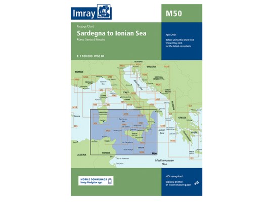 Imray M50 Nautical Chart Sardegna-Ionian Sea