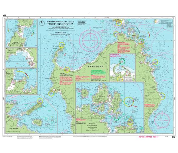 Carta Nautica M8 Norte de Cerdeña Imray