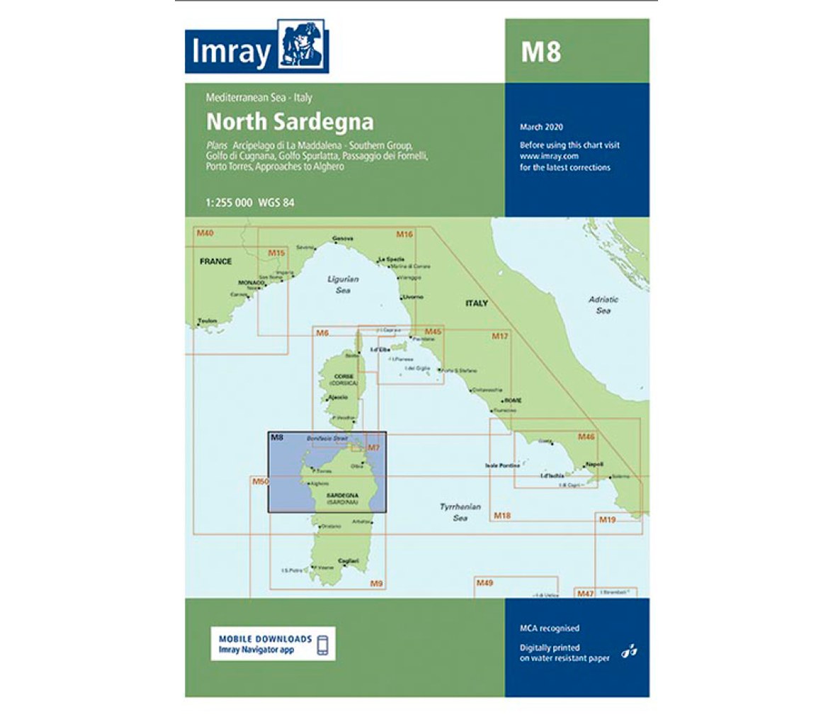 Imray Carta Nautica M8 Norte de Cerdeña