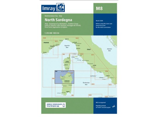 Imray Carta Nautica M8 Norte de Cerdeña