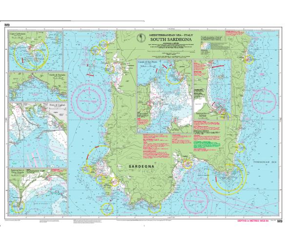 Carta Nautica M9 Sur de Cerdeña Imray