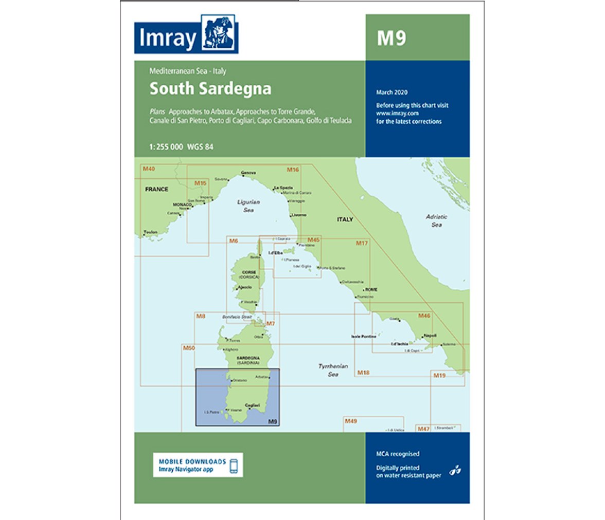 Imray Carta Nautica M9 Sur de Cerdeña