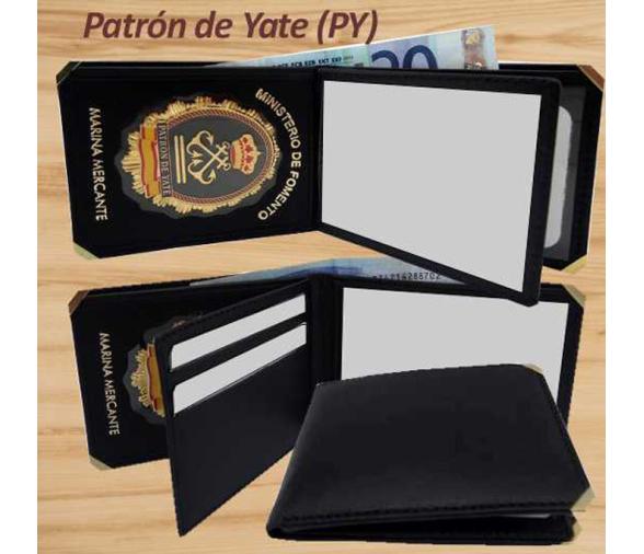 Cartera Piel Patrón de Yate con Insignia